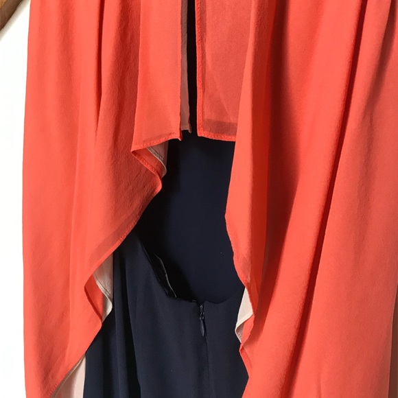 Excellent Condition Bcbg MAXAZRIA Coral Blue Silk ELEGANT DRESS XS Open Back - Picture 5 of 7